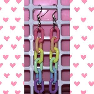 Rainbow chain earrings